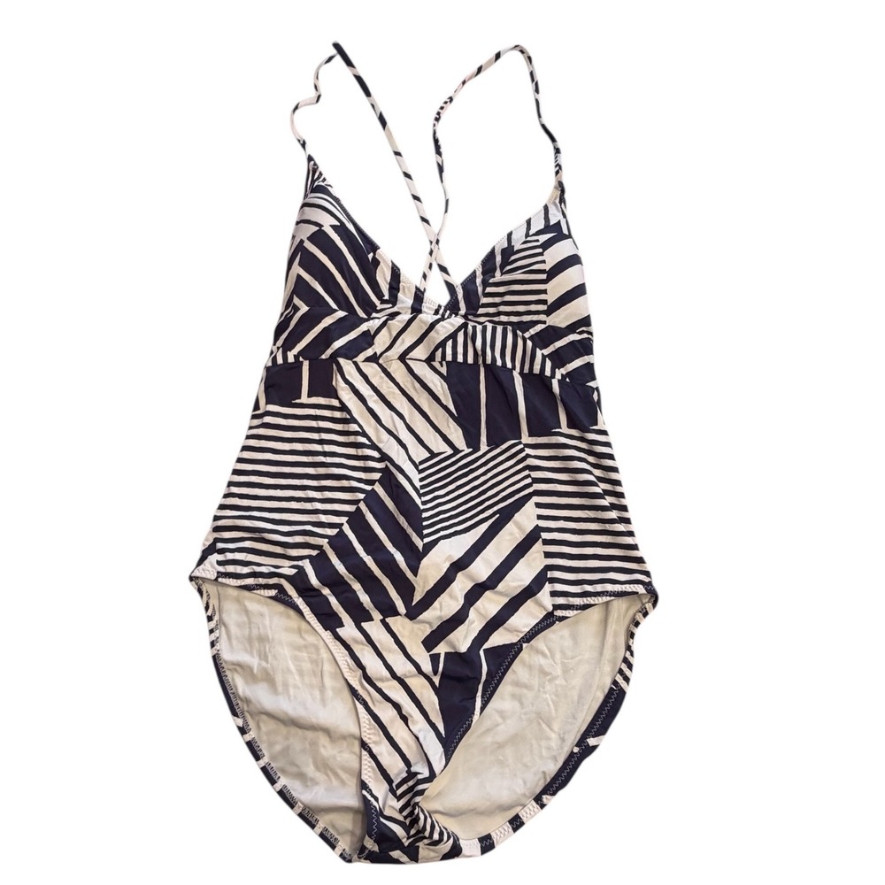 Vineyard Vines Sconset One Piece Swimsuit Womens Size Large Navy White Nautical